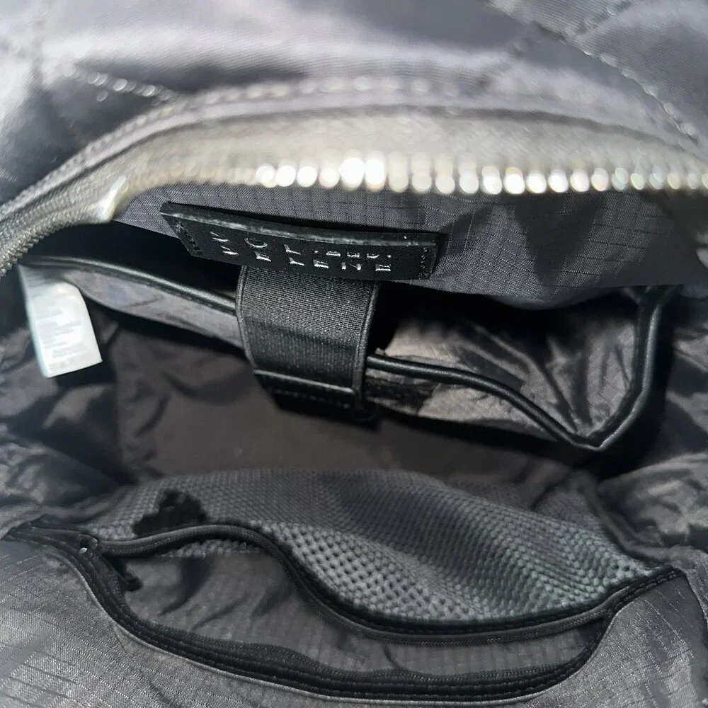 Black Quilted Small Backpack Laptop Pocket